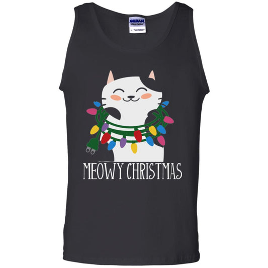 Meowy Christmas Holiday T-shirt Black