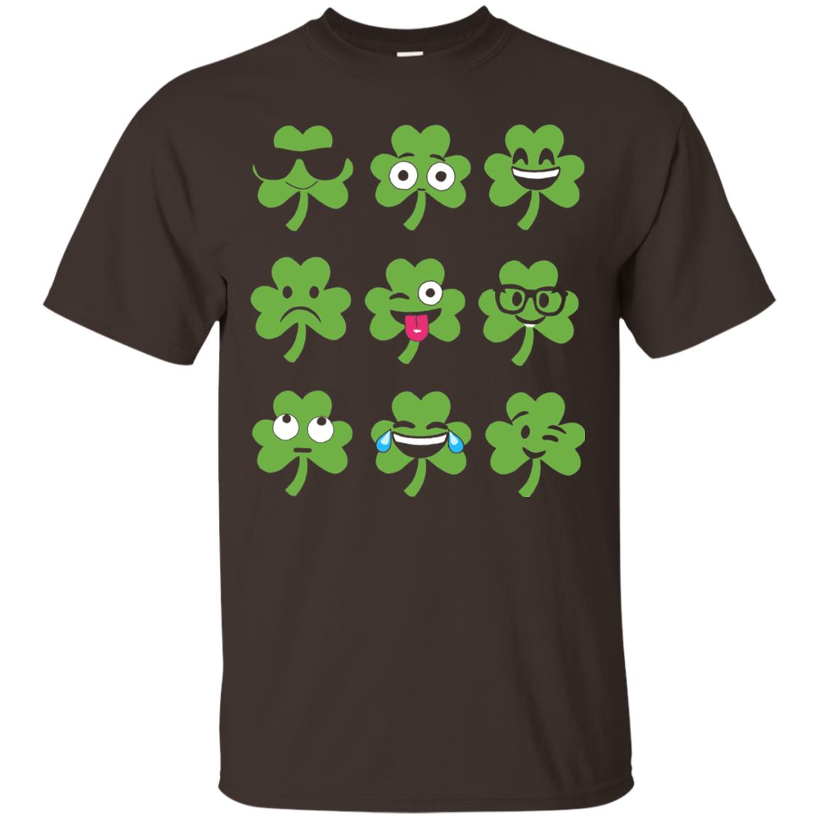 Emoji Shamrock St. Patrick_s Day T-shirt Dark Chocolate