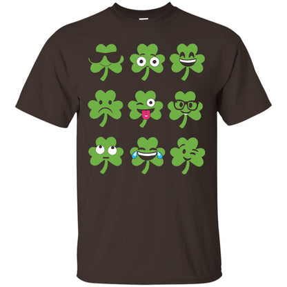 Emoji Shamrock St. Patrick_s Day T-shirt Dark Chocolate