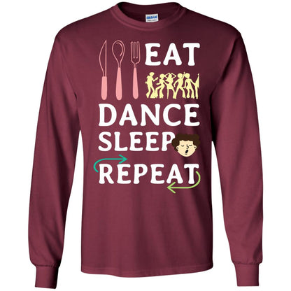 Eat Dance Sleep Repeat Dance Lover Shirt Maroon