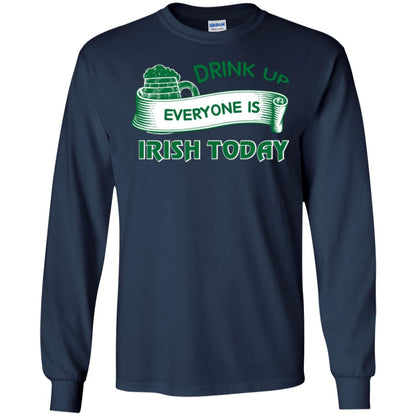 Saint Patrick's Day T-shirt Drink Up Everyone Is Irish Today Navy