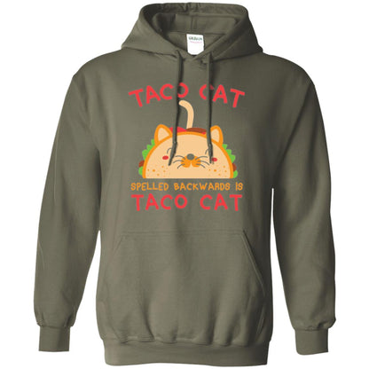 Taco Cat T-shirt Spelled Backwards Is Taco Cat Military Green
