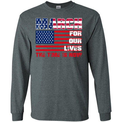 March For Our Lives The Time Is Now Gun Controls T-shirt Dark Heather