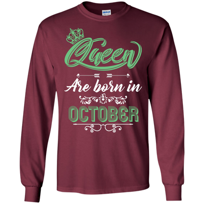 Brithday T-Shirt Queen Are Born In October Maroon