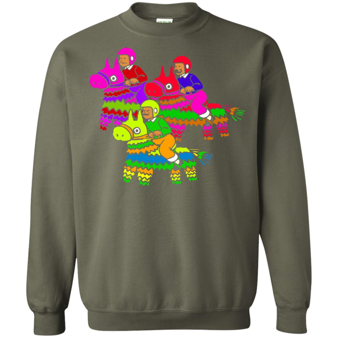 Cinco De Derby Pinata Jockeys Horse Race T-shirt Military Green