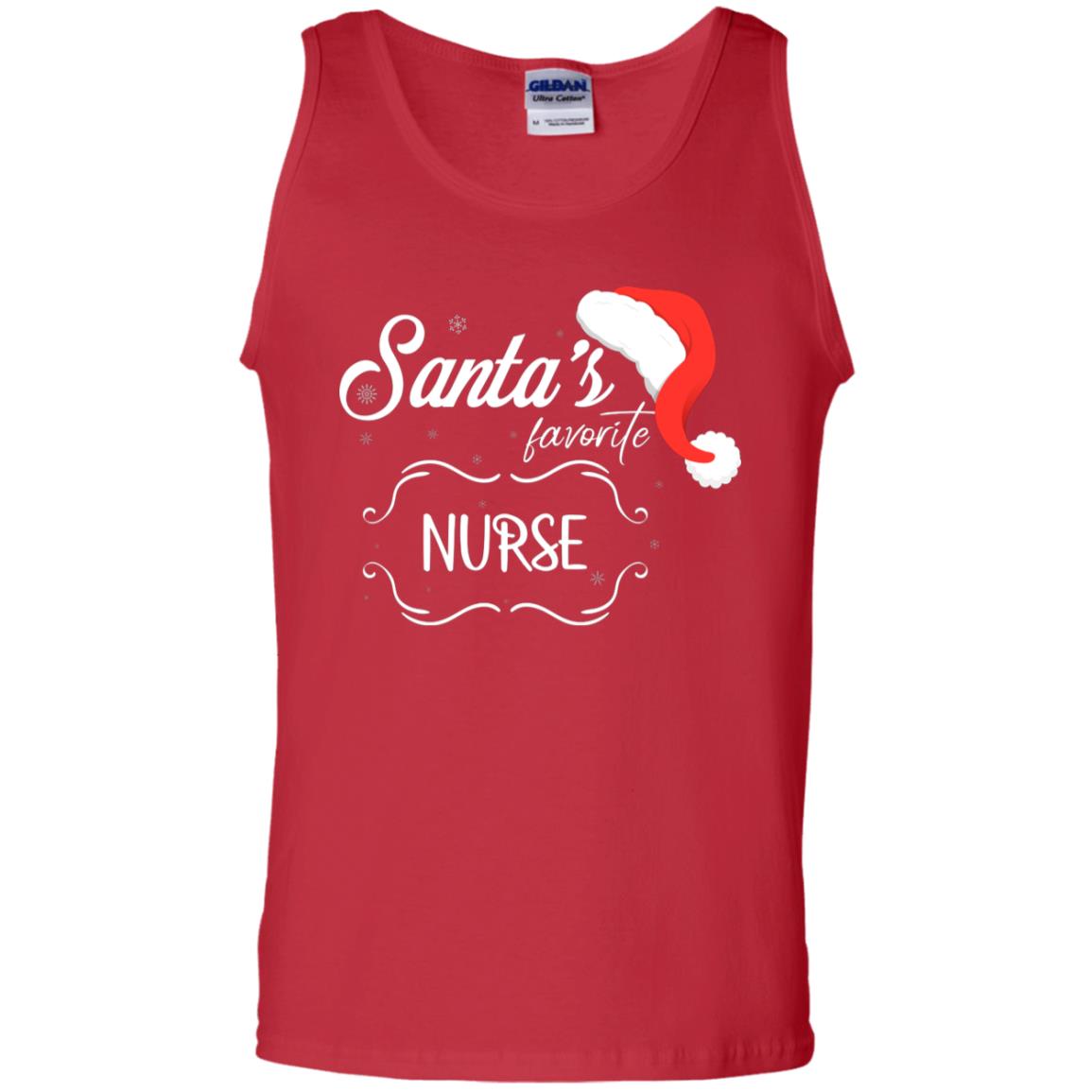 Santa's Favorite Nurse Nursing X-mas Gift Shirt For Nurse Red