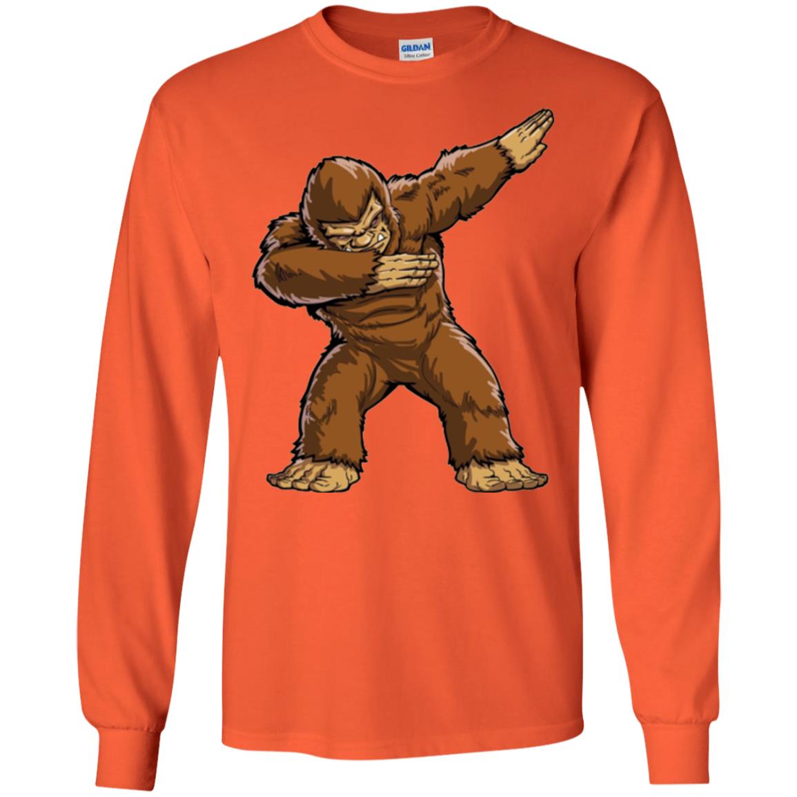 Monkey T-shirt Bigfoot Sasquatch Dabbing Orange