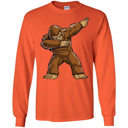 Monkey T-shirt Bigfoot Sasquatch Dabbing Orange