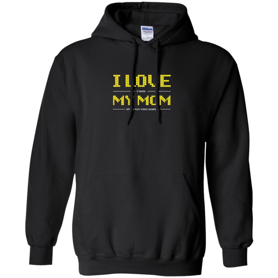 Family T-shirt I Love My Mom Let's Me Play Video Games Black
