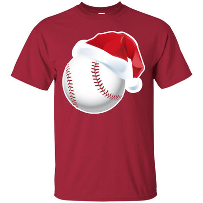Baseball With Santa Claus Hat X-mas Shirt For Baseball Lovers Cardinal