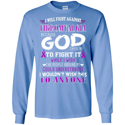 Fibromyalgia Awareness Shirt I Will Fight Against Fibromyalgia Carolina Blue