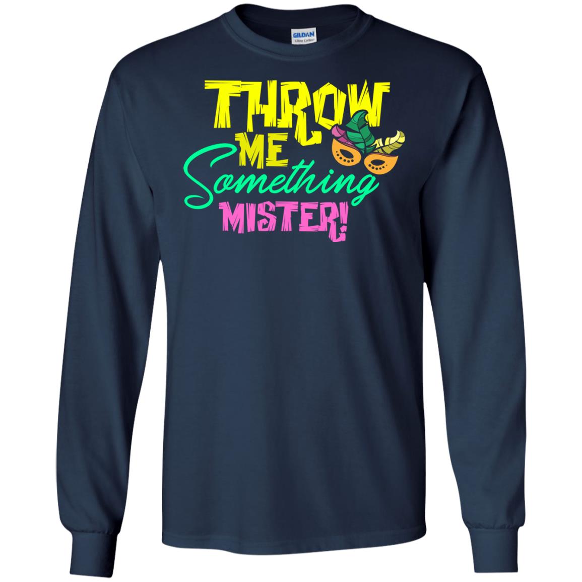 Mardi Gras T-shirt Throw Me Something Mister Navy