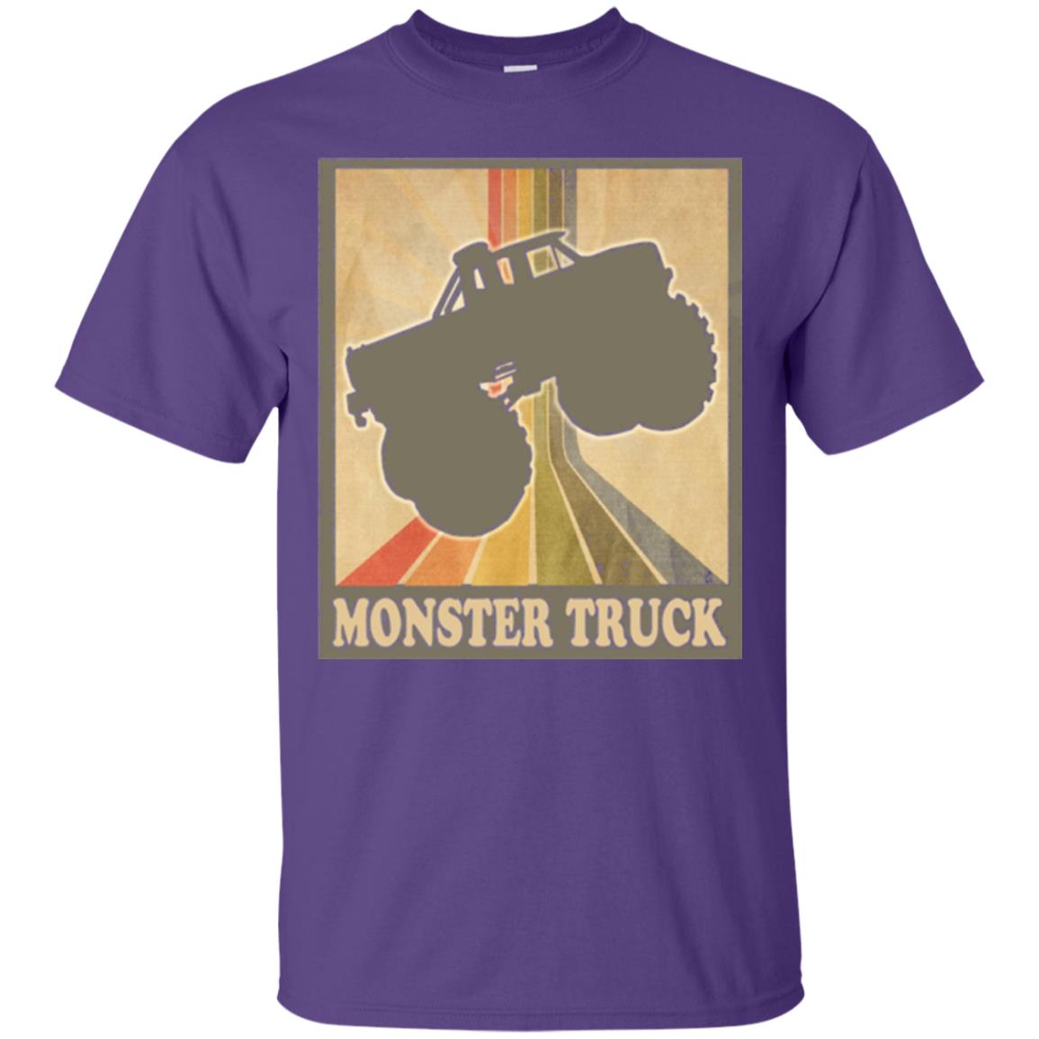 Vintage Big Size Truck Tee Retro Monster Truck T Shirt Purple