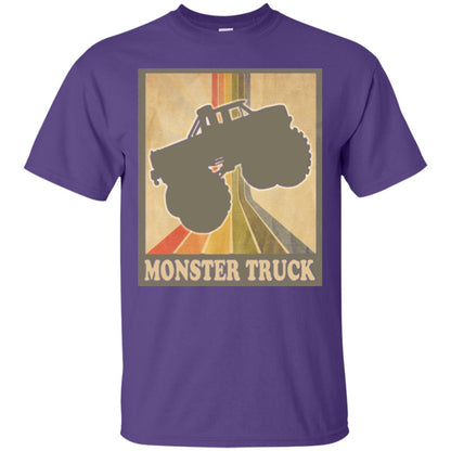 Vintage Big Size Truck Tee Retro Monster Truck T Shirt Purple