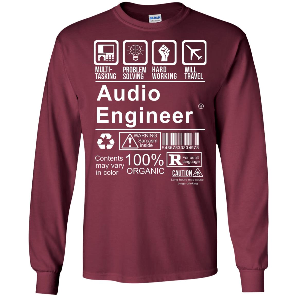 Audio Engineer Shirt Multi Tasking Problem Solving Maroon