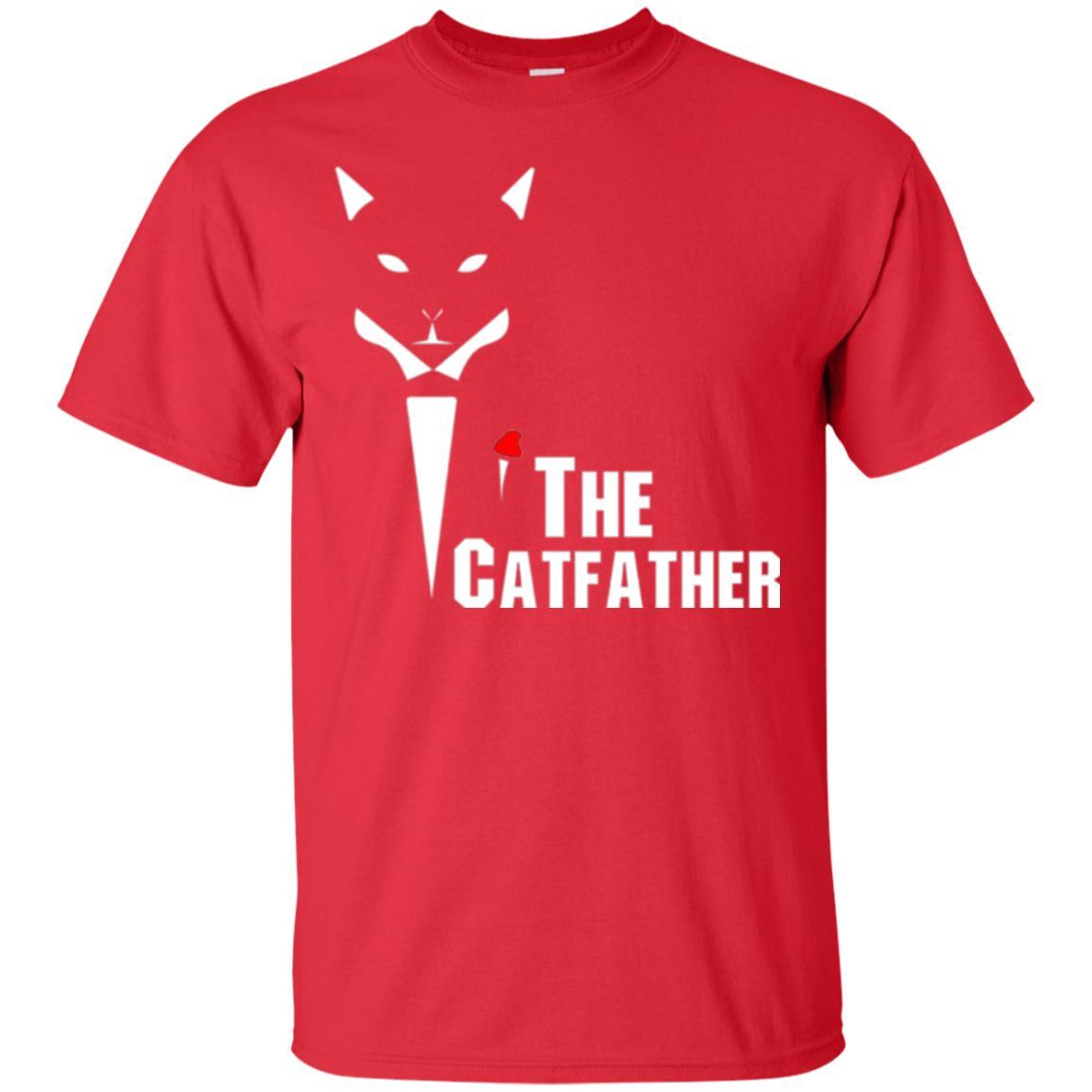 Cat Dad Lover T-shirt The Catfather T-shirt Red