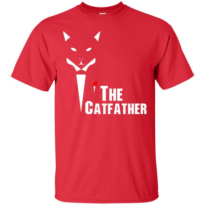 Cat Dad Lover T-shirt The Catfather T-shirt Red