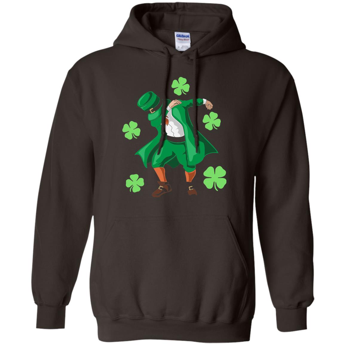 Funny Dabbing Leprechaun St. Patricks Day T-shirt Dark Chocolate