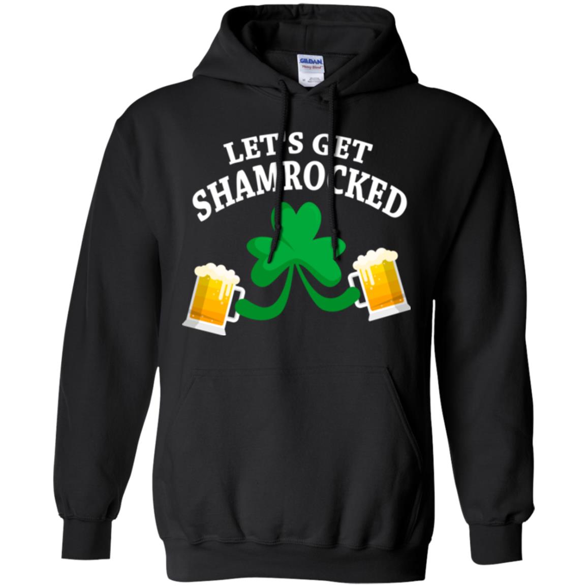 Patrick_s Day T-shirt Let_s Get Shamrocked Black