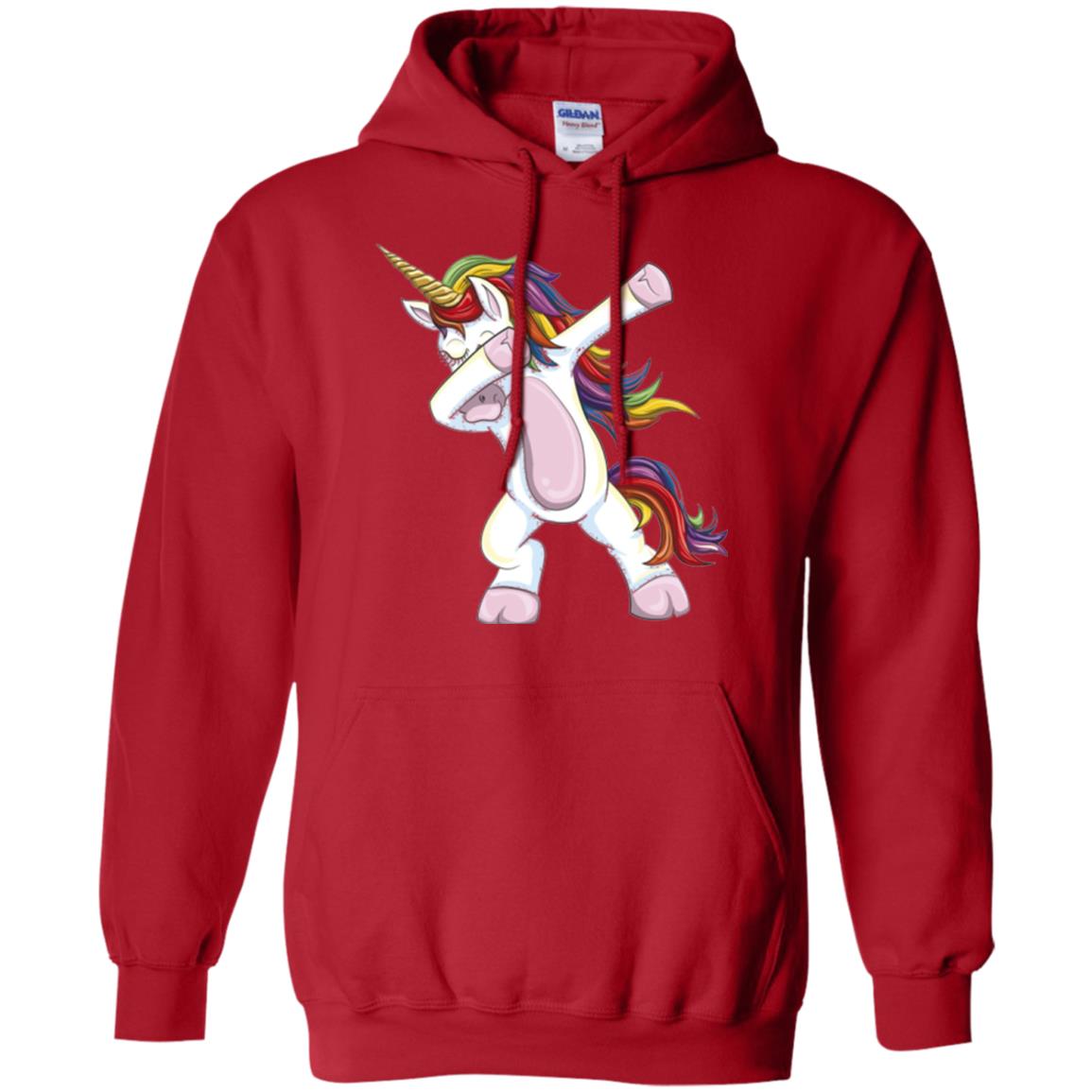 Dabbing Unicorn T-shirt Red