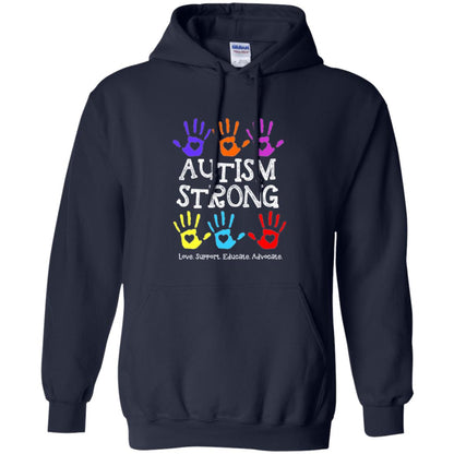 Autism Awareness T-shirt Autism Strong Love Support Educate Advocate Navy