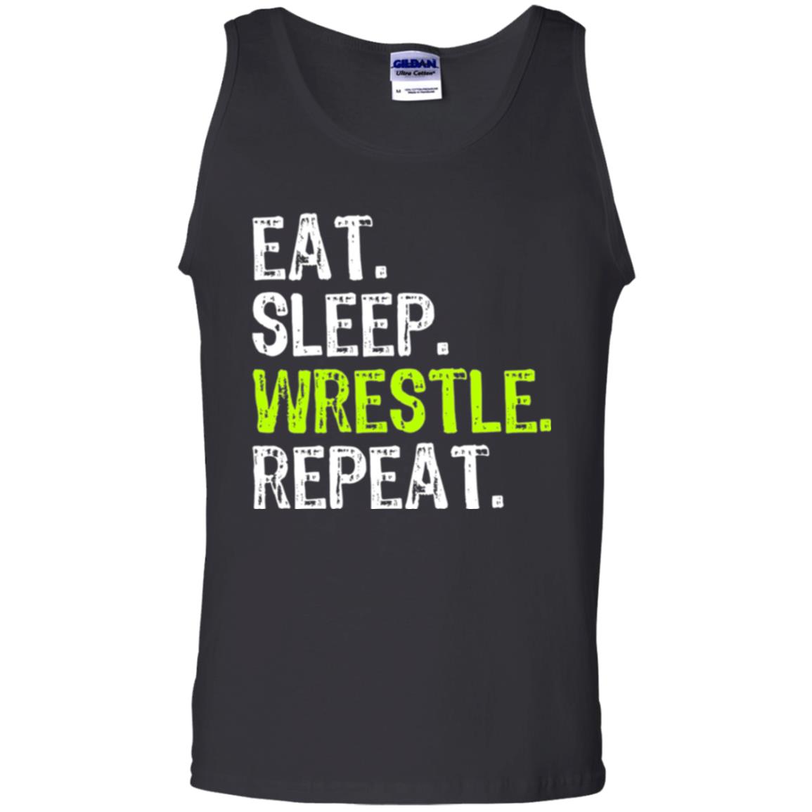 Wrestling T-shirt Eat Sleep Wrestle Repeat Black