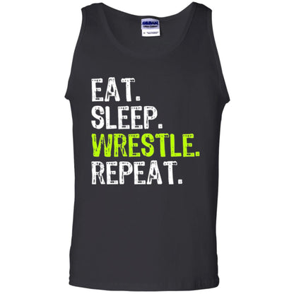 Wrestling T-shirt Eat Sleep Wrestle Repeat Black