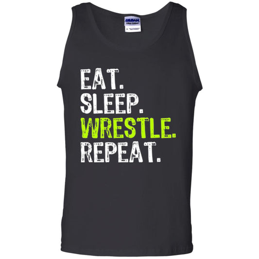 Wrestling T-shirt Eat Sleep Wrestle Repeat Black