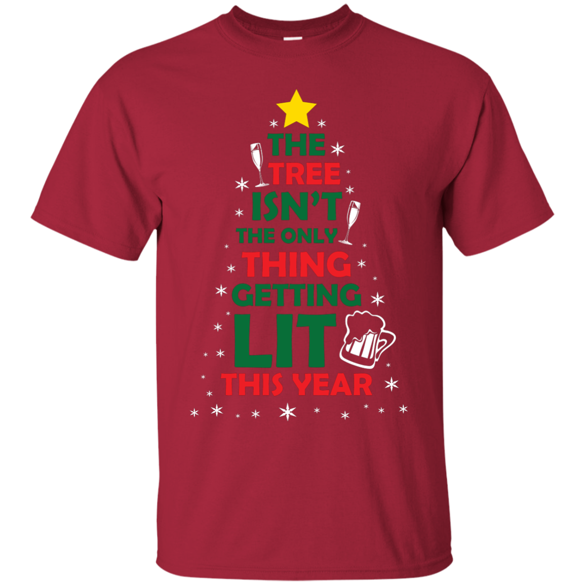 Christmas T-shirt The Tree Isn't The Only Thing Getting Lit This Year Cardinal