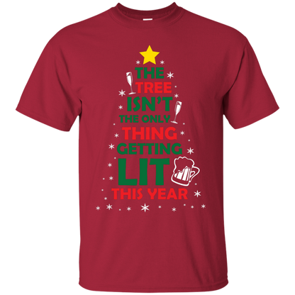 Christmas T-shirt The Tree Isn't The Only Thing Getting Lit This Year Cardinal