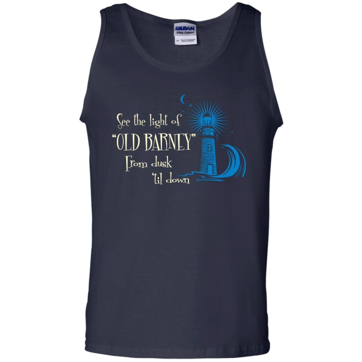 Lighthouse T-shirt See The Light Of Old Barney From Dusk Til Down Navy