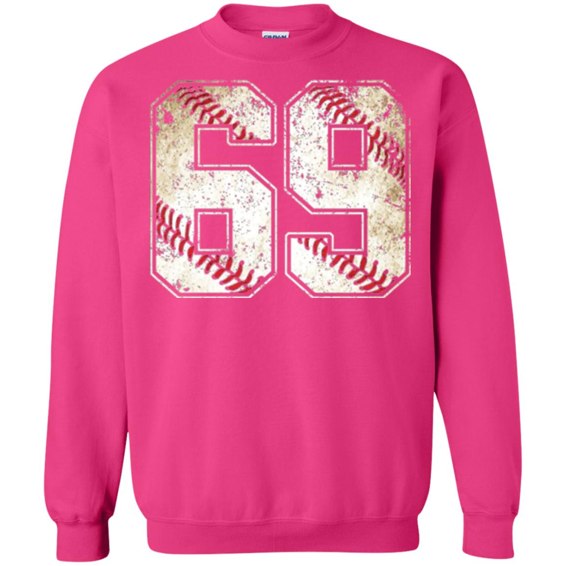 Baseball Player T-shirt Jersey Number 69 Retro Vintage Heliconia