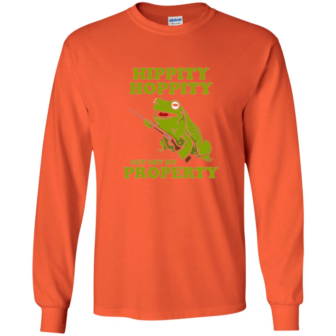 Frog Lover T-shirt Hippity Hoppity Get Off My Property Orange