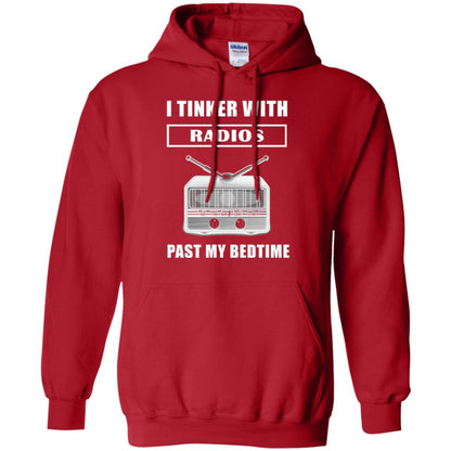 Funny Radio T-shirt I Tinker With Radios Past My Bedtime Red