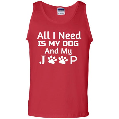Dog Lovers T-shirt All I Need Is My Dog And My Jeep Red
