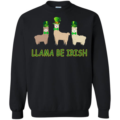 Llama Be Irish Ireland Gift Shirt Black