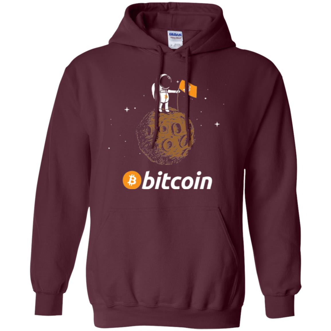Bitcoin T-shirt Featuring Astronaut Maroon