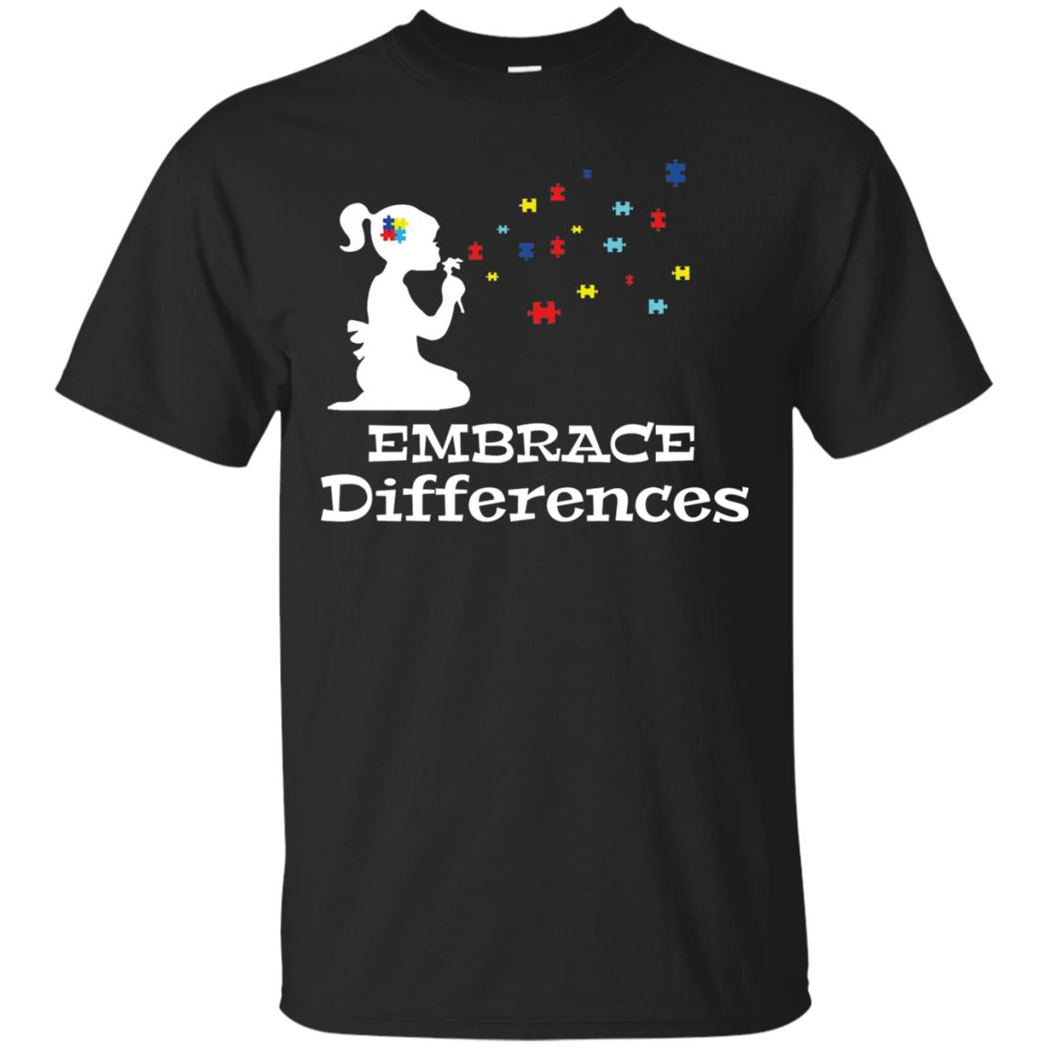 Embrace Differences Autism Awareness T-shirt Black