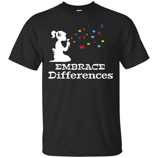 Embrace Differences Autism Awareness T-shirt Black