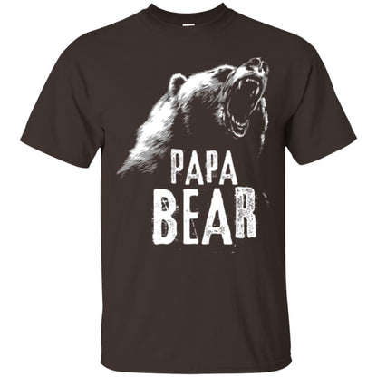 Papa Bear Best Dad For Fathers Day T-shirt Dark Chocolate