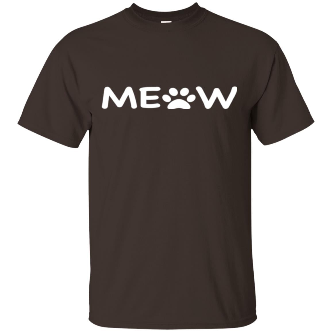 Cat Lovers T-shirt Meow Kitten Paw Dark Chocolate