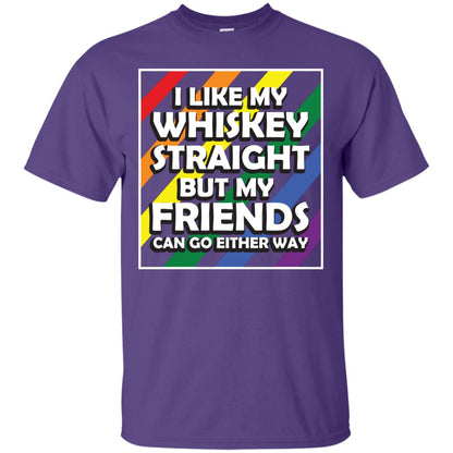 I Like My Whiskey Straight But My Friends Can Go Either Way Lgbt Shirt Purple