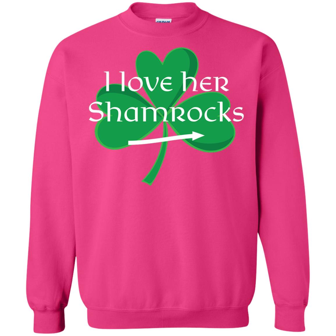 Saint Patrick_s Day T-shirt I Love Her Shamrocks Heliconia