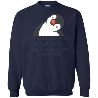 Penguins Lovers T-shirt Penguins Can_t Fly I Can_t Fly Therefore I Am A Penguin Navy