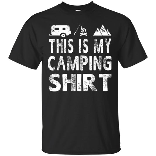 Funny Camper Gift T-shirt This Is My Camping Shirt Black