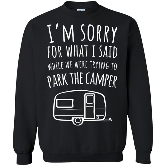 Sorry For What I Said While Parking The Camper Camping Lover T-shirt Black