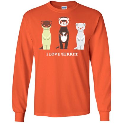 Ferret T-shirt I Love Ferret Orange