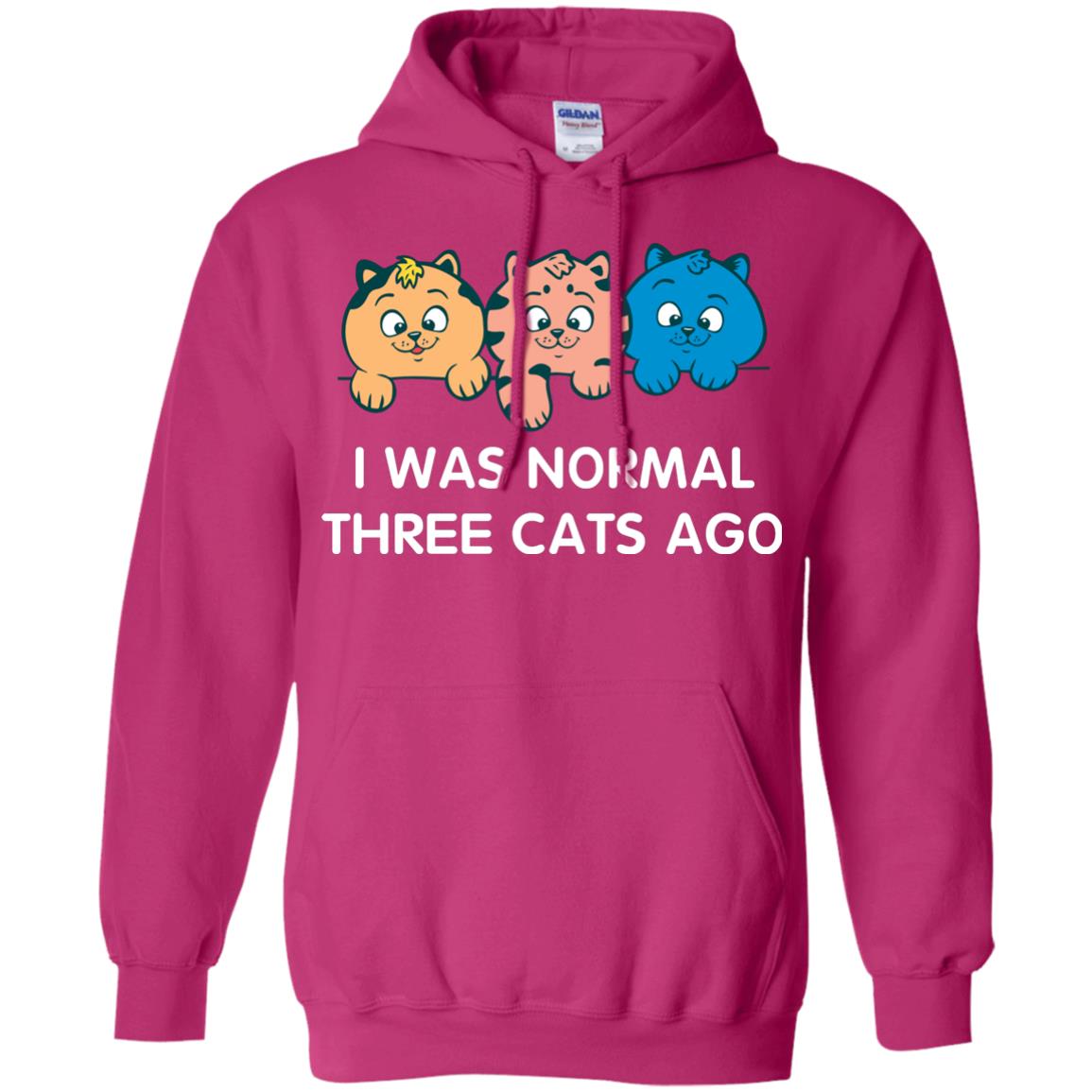 Cat Lover T-shirt I Was Normal Three Cats Ago Heliconia