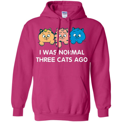 Cat Lover T-shirt I Was Normal Three Cats Ago Heliconia