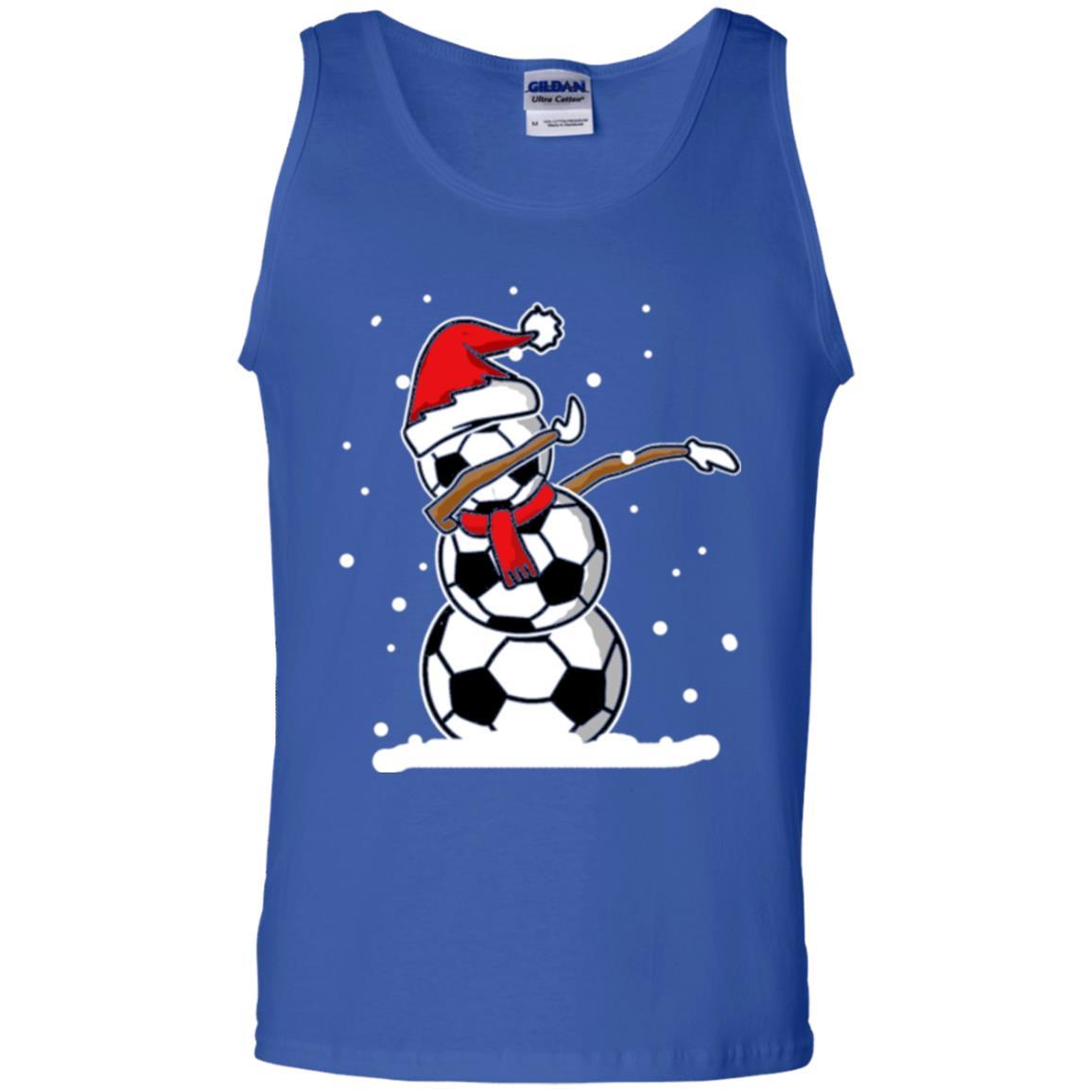 Christmas T-shirt Dabbing Snowman Soccer Royal